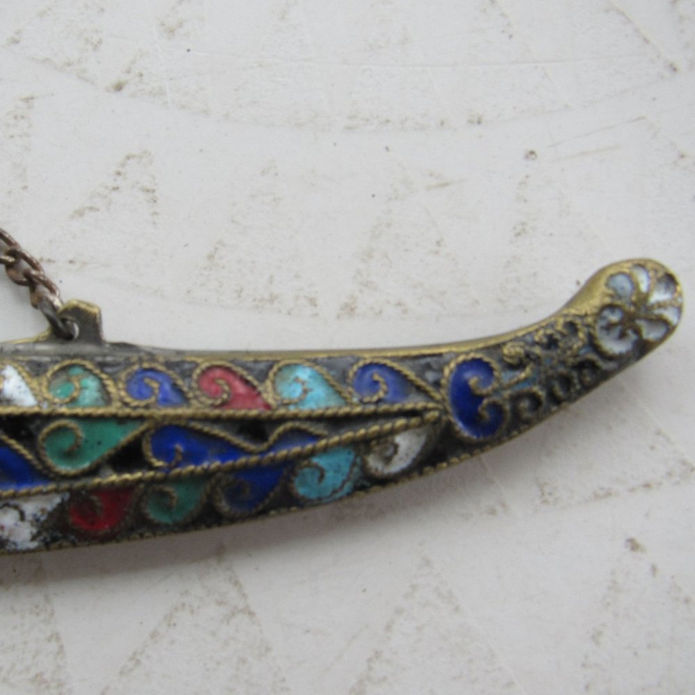 Antique French Cloisonné Knife and Sheath